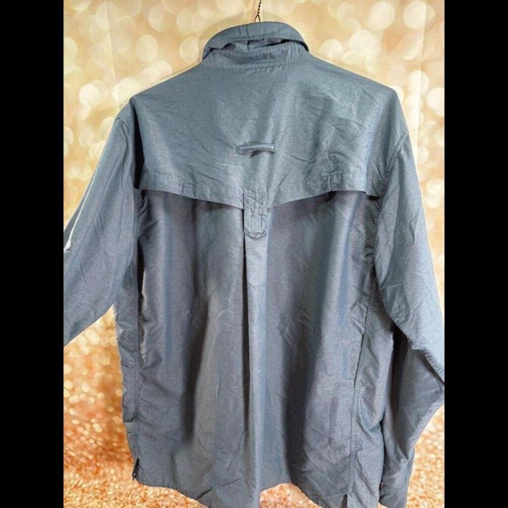 ExOfficio Mens Long Sleeve Ventilated Fishing Shirt Blue Gray Size Large L/G - Picture 11 of 11